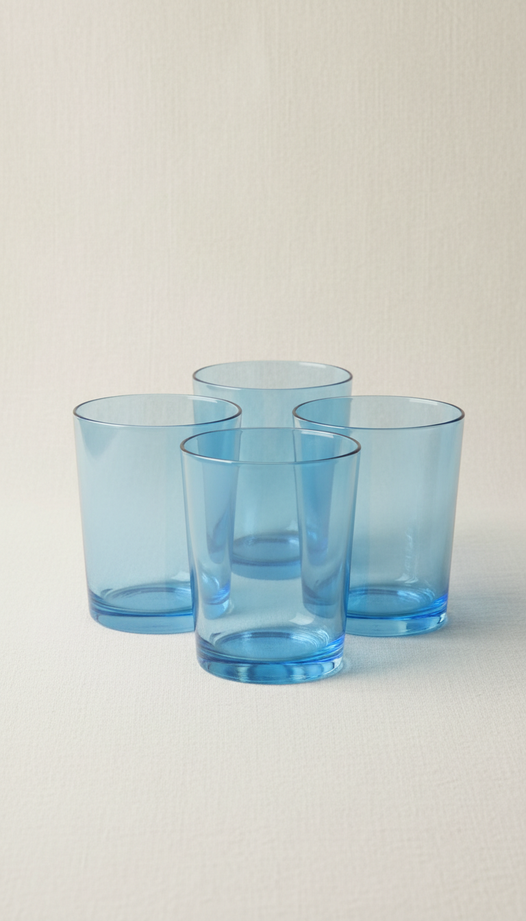 Sky Blue Glass Tumblers Set