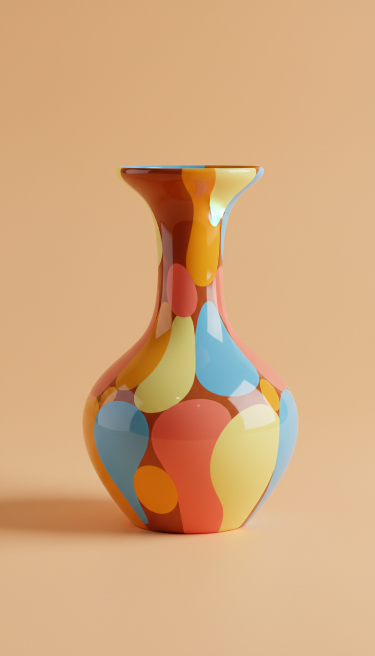 Ceramic Vase with Sunburst Glaze