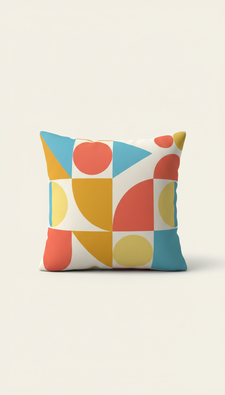 Cushion with Playful Graphic Pattern